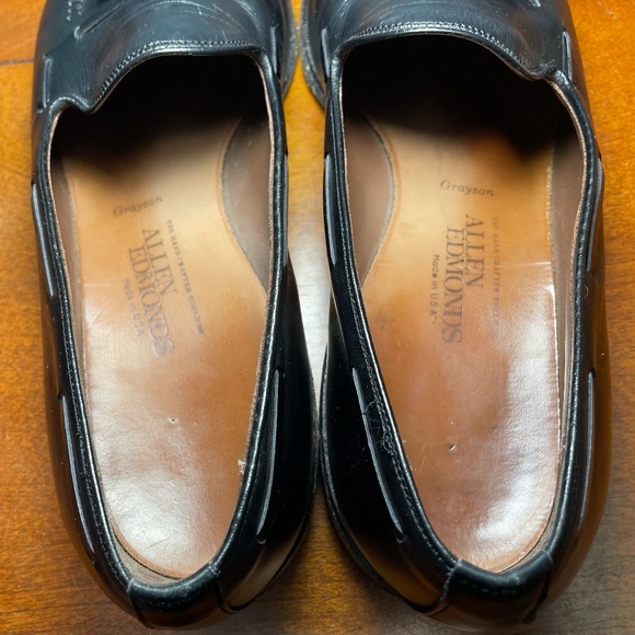 Allen Edmonds Grayson 13 A Narrow Width Black Leather Tassel Loafers Shoes 8217 - Picture 10 of 14